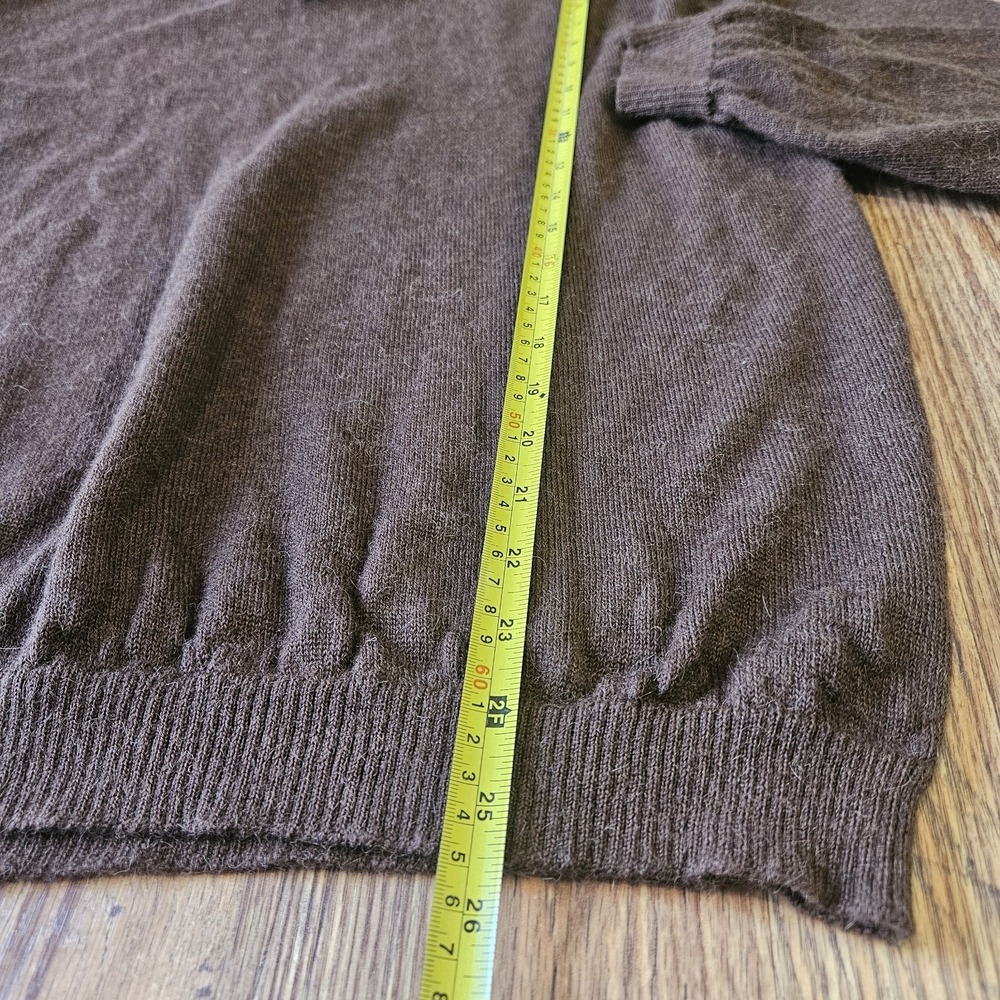 Kuna Baby Alpaca 1/4 Zip Sweater Men XXL Brown Stretch Soft Preppy Minimalist - Picture 7 of 8